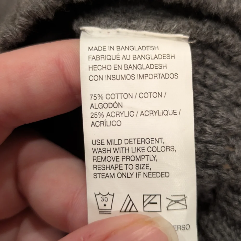 Izod Quarter Zip Grey Sweater Pullover Size L